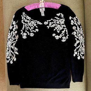 Rain & Rose embroidered pullover sweater